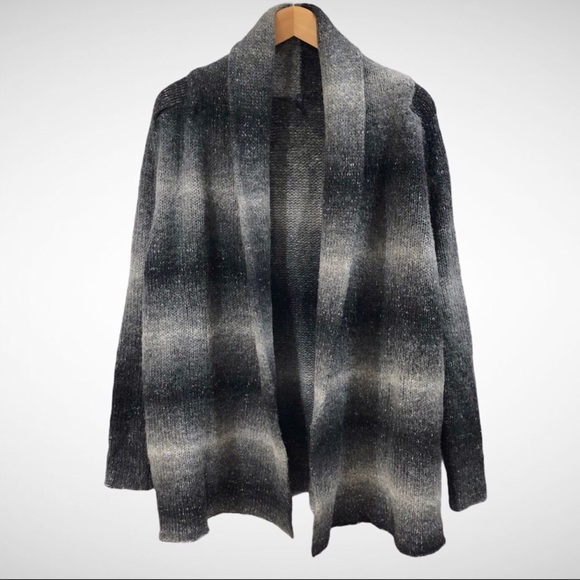 NYDJ Sweaters - NYDJ Women’s Open Front Cardigan Sweater Shacket Size Small Gray Black